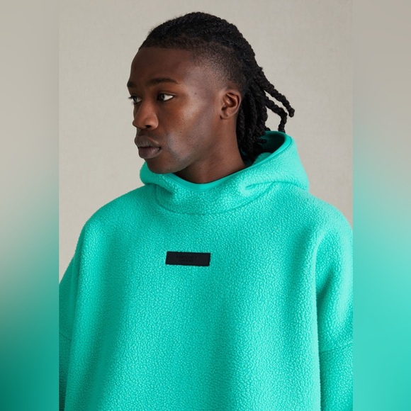 Essentials Fear of God Essentials Mint Leaf Polar Fleece Hoodie/Pullover | NEW🔥 - Picture 4 of 15